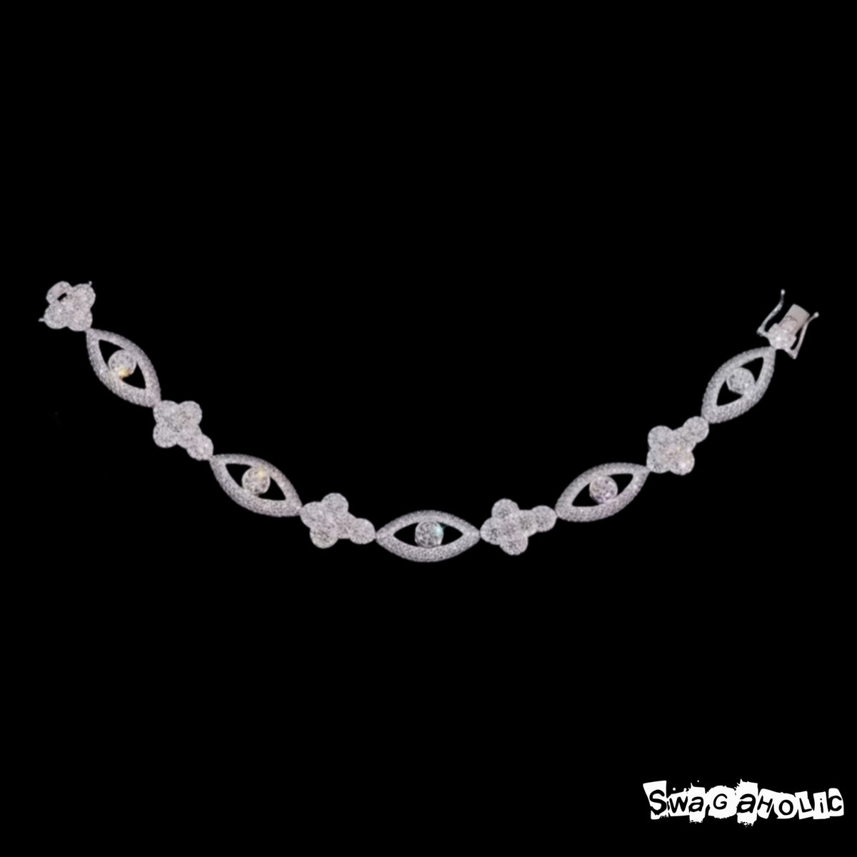 Evil Eye Cross Moissanite Bracelet