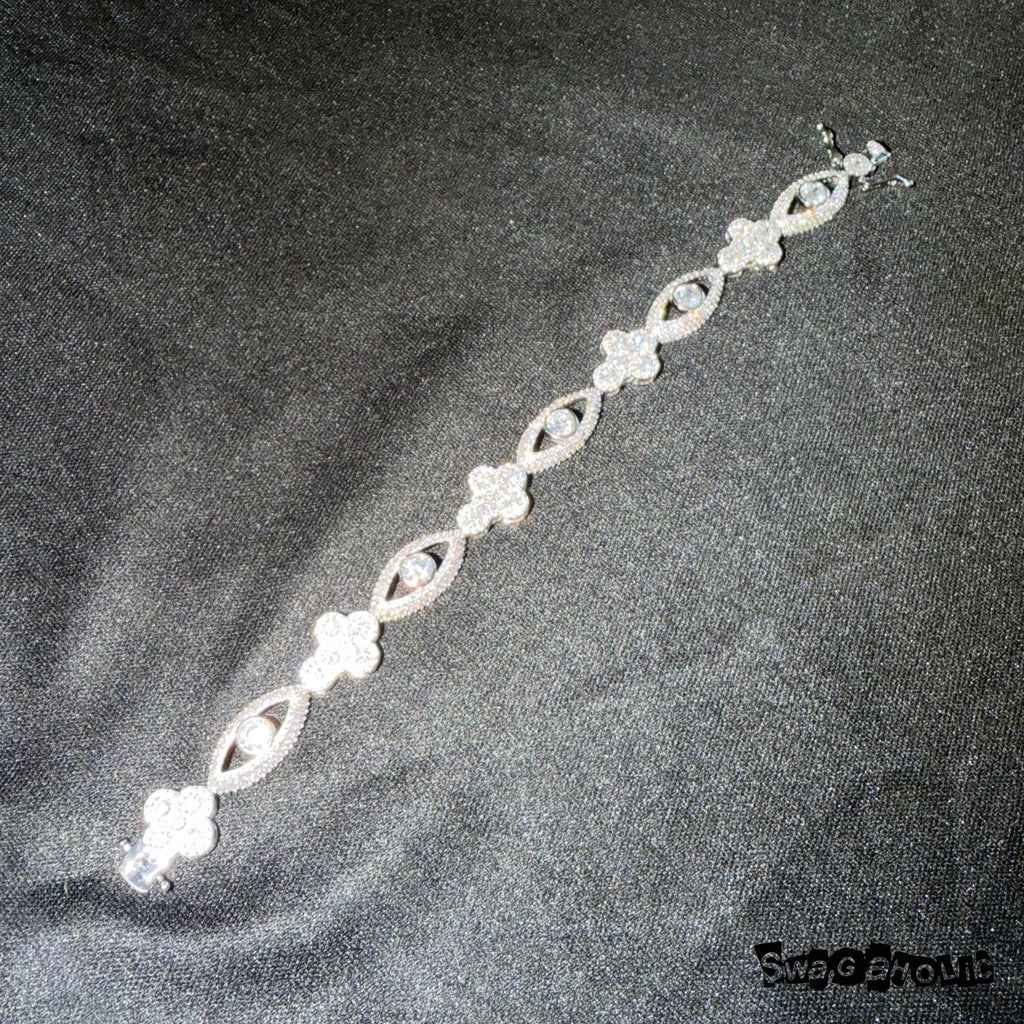 Evil Eye Cross Moissanite Bracelet