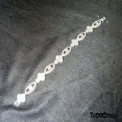 Evil Eye Cross Moissanite Bracelet