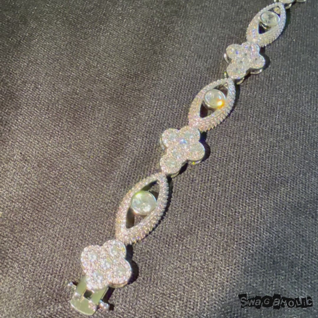 Evil Eye Cross Moissanite Bracelet